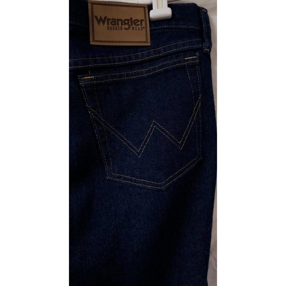 Wrangler Rugged Wear Mens 30x30 Relaxed Fit Dark Wash Straight Leg Western Jeans - Picture 9 of 9